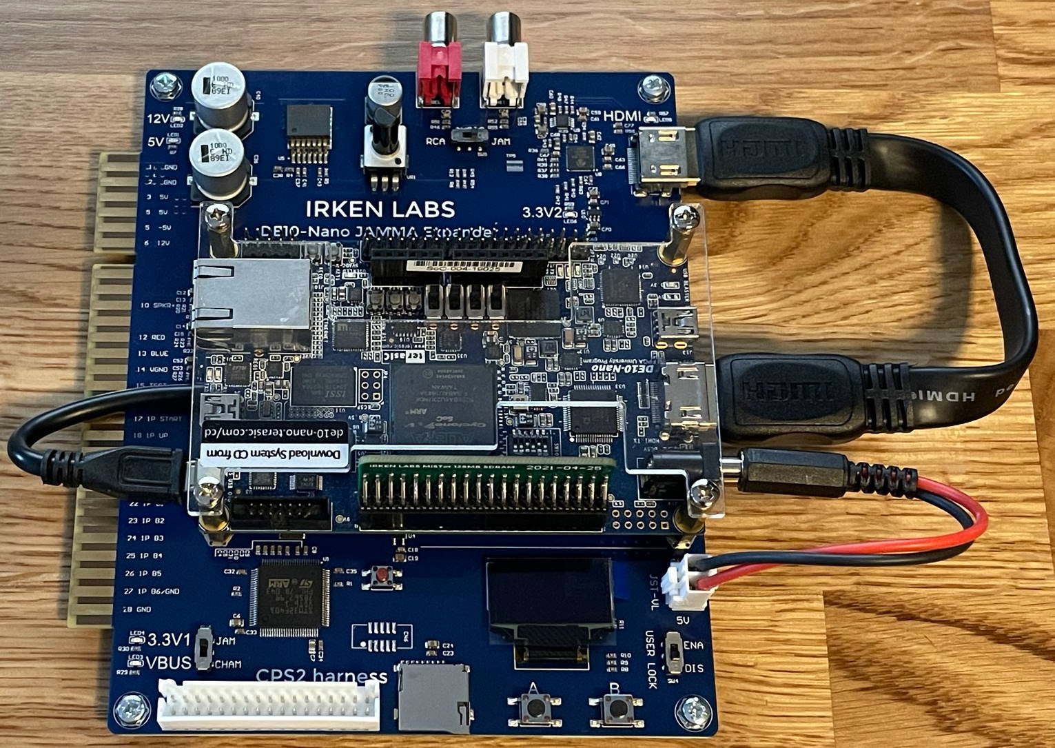 JAMMA Expander PCB with cables